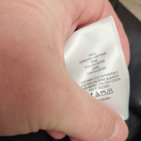 EXPRESS Faux Leather Midi Skirt with Front Slit Black Size XL Edgy Chic Pencil - Picture 7 of 14